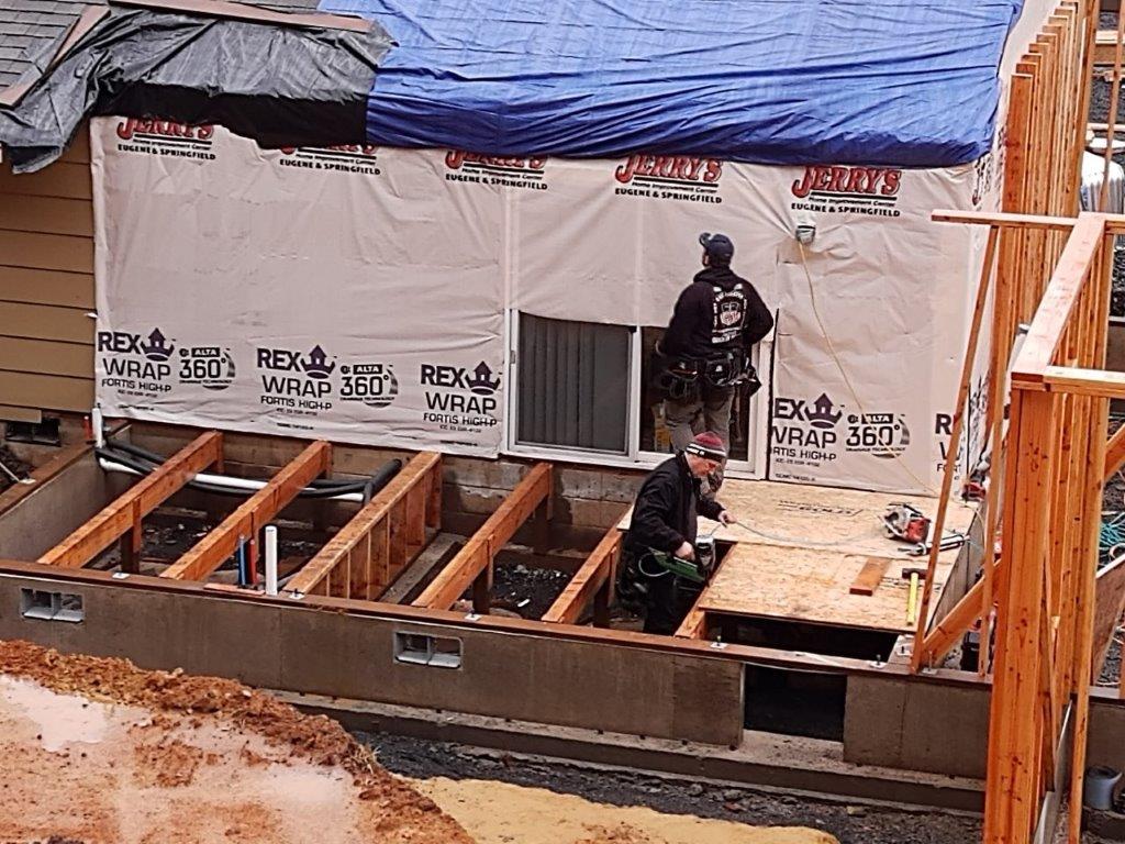 Wall framing on a Red Umbrella build